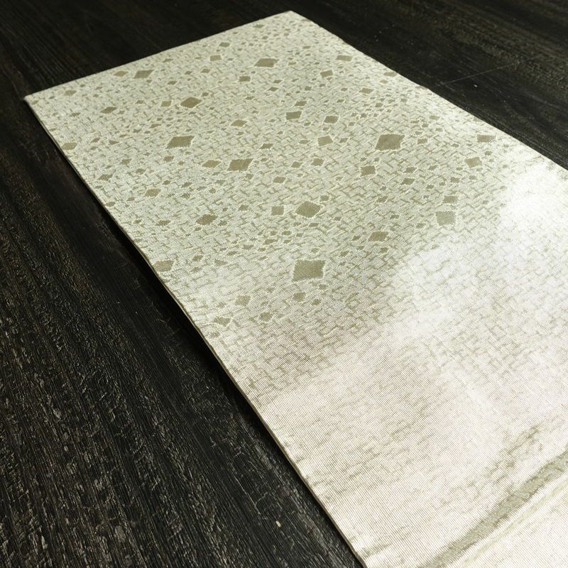 袋帯 太鼓柄 フォーマル用 正絹 木の葉・植物柄 箔 帯 金・銀_画像16