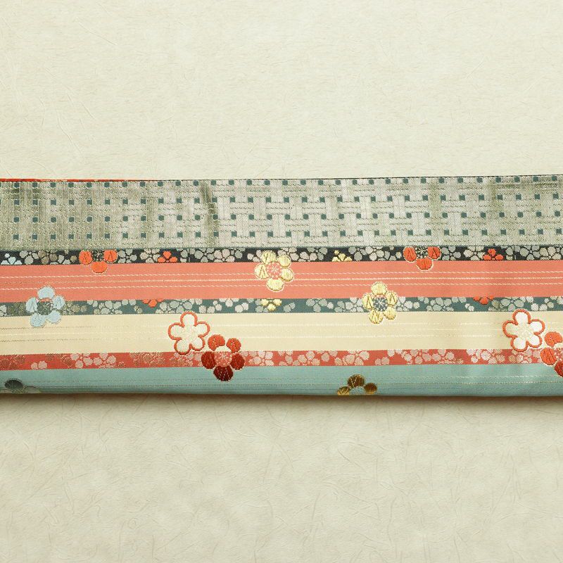 袋帯 リバーシブル 全通柄 美品 フォーマル用 正絹 花柄 箔 金糸 帯 多色使い_画像16