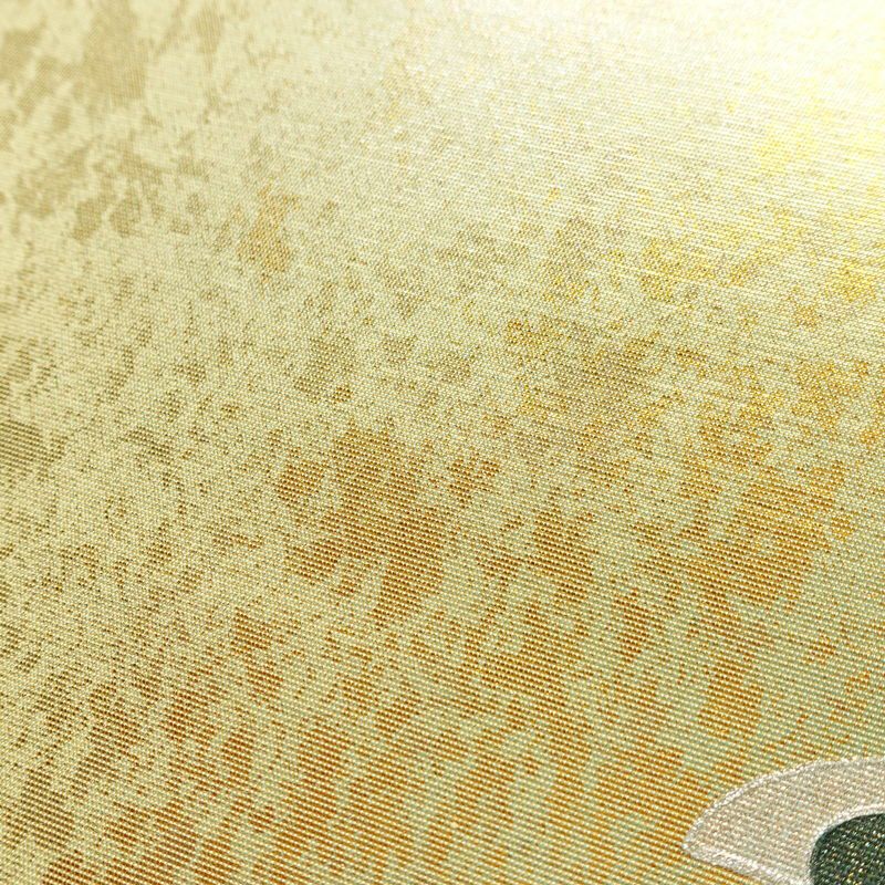 袋帯 太鼓柄 良品 フォーマル用 正絹 人物・動物柄 箔 金彩 帯 黄・黄土色_画像5