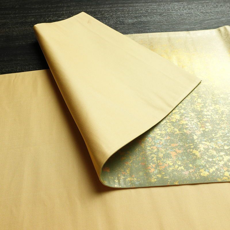 袋帯 太鼓柄 良品 フォーマル用 正絹 人物・動物柄 箔 金彩 帯 黄・黄土色_画像8