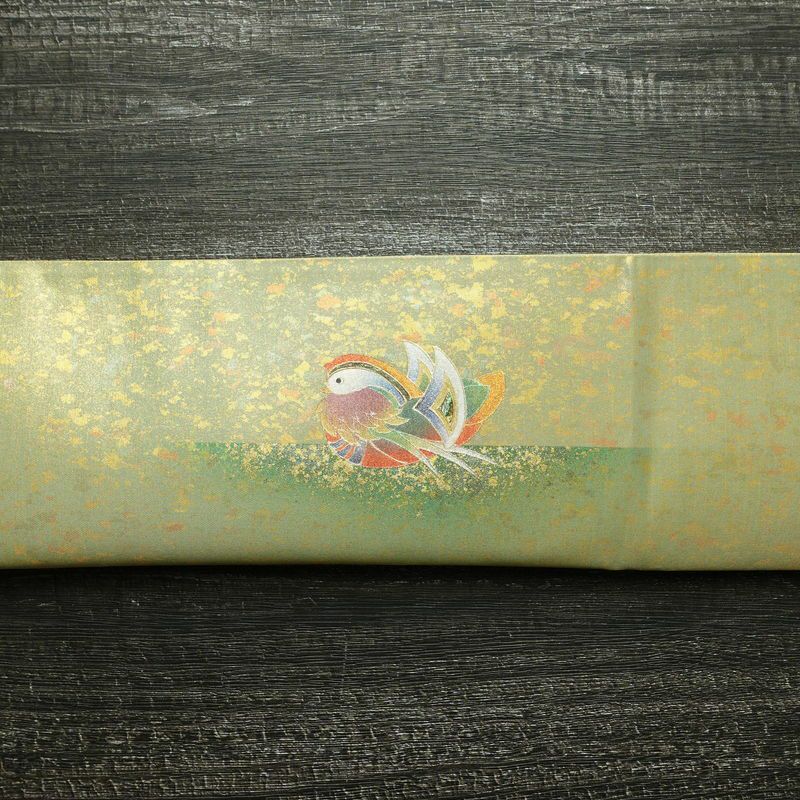 袋帯 太鼓柄 良品 フォーマル用 正絹 人物・動物柄 箔 金彩 帯 黄・黄土色_画像13