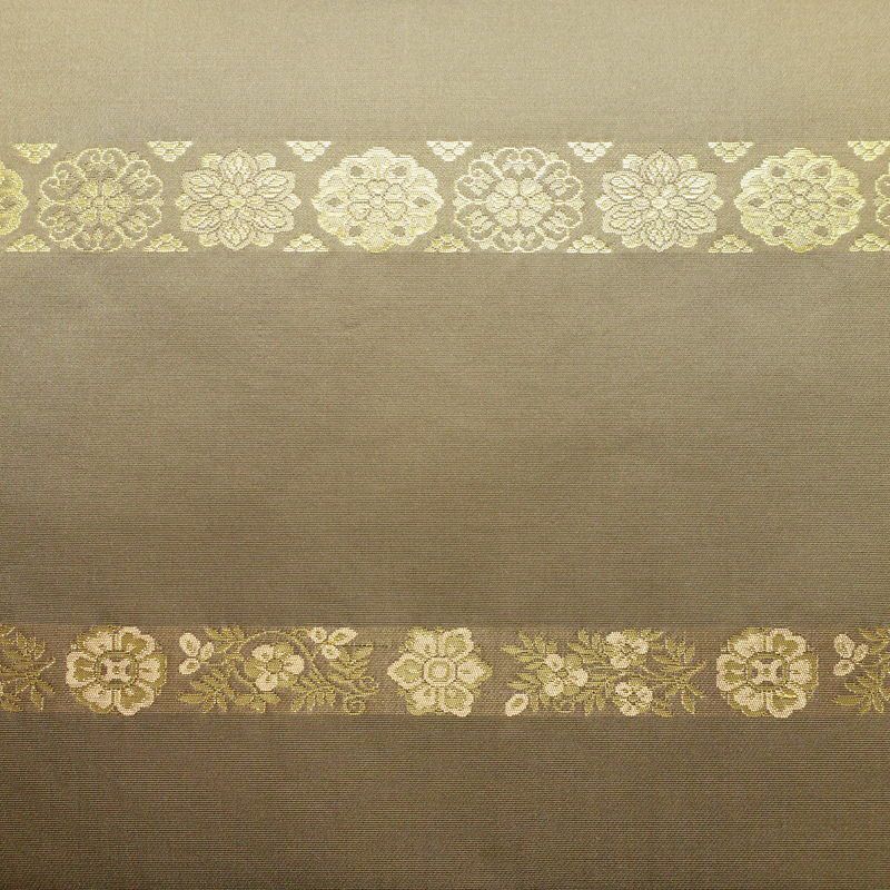 袋帯 青雲間道 伝統工芸士箔屋清兵衛 六通柄 良品 フォーマル用 正絹 縞柄・線柄 箔 帯 茶_画像2