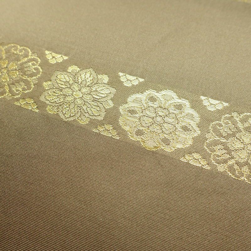 袋帯 青雲間道 伝統工芸士箔屋清兵衛 六通柄 良品 フォーマル用 正絹 縞柄・線柄 箔 帯 茶_画像3