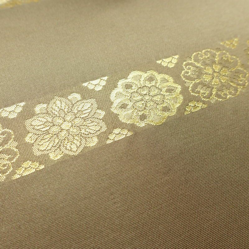 袋帯 青雲間道 伝統工芸士箔屋清兵衛 六通柄 良品 フォーマル用 正絹 縞柄・線柄 箔 帯 茶_画像4