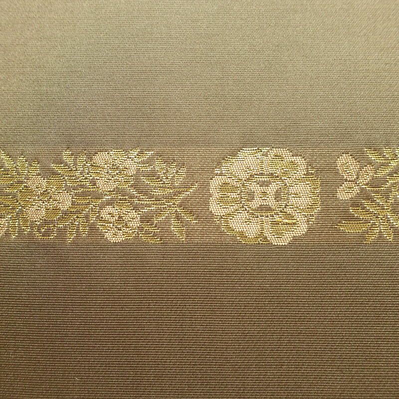 袋帯 青雲間道 伝統工芸士箔屋清兵衛 六通柄 良品 フォーマル用 正絹 縞柄・線柄 箔 帯 茶_画像5