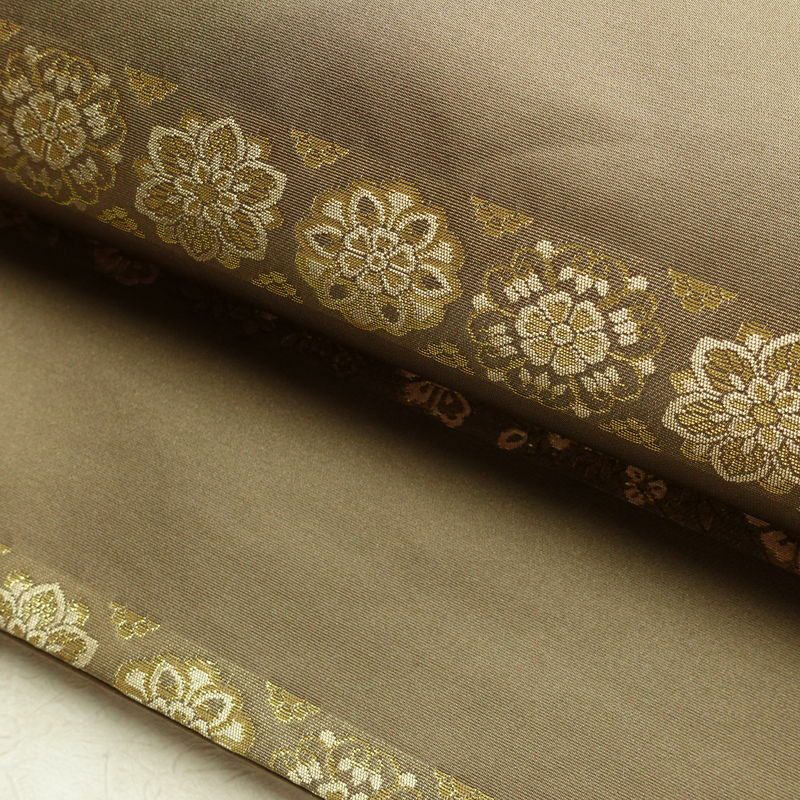 袋帯 青雲間道 伝統工芸士箔屋清兵衛 六通柄 良品 フォーマル用 正絹 縞柄・線柄 箔 帯 茶_画像6