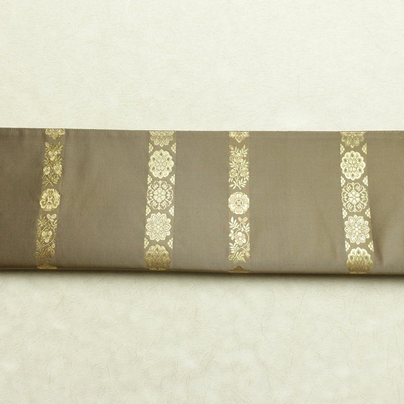 袋帯 青雲間道 伝統工芸士箔屋清兵衛 六通柄 良品 フォーマル用 正絹 縞柄・線柄 箔 帯 茶_画像12