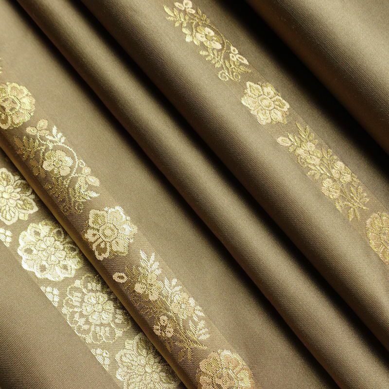 袋帯 青雲間道 伝統工芸士箔屋清兵衛 六通柄 良品 フォーマル用 正絹 縞柄・線柄 箔 帯 茶_画像18