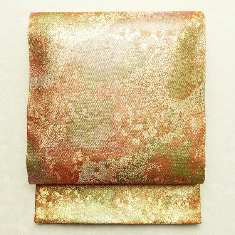 袋帯 六通柄 フォーマル用 正絹 幾何学柄・抽象柄 箔 帯 金・銀_画像1