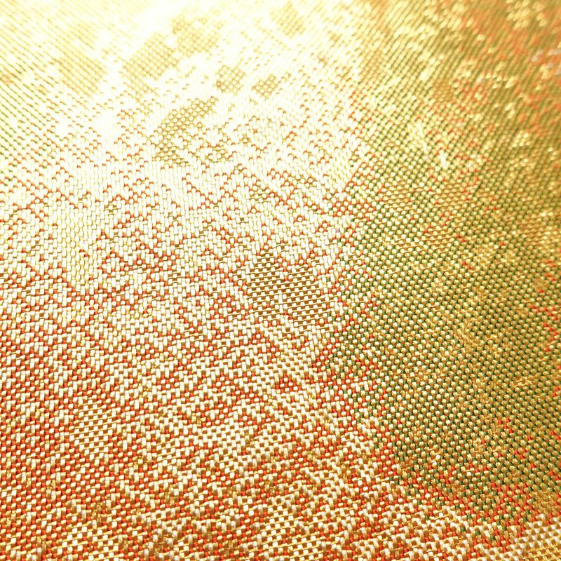 袋帯 六通柄 フォーマル用 正絹 幾何学柄・抽象柄 箔 帯 金・銀_画像4