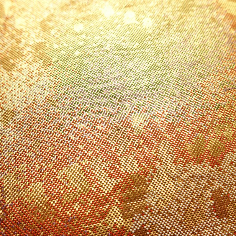 袋帯 六通柄 フォーマル用 正絹 幾何学柄・抽象柄 箔 帯 金・銀_画像6