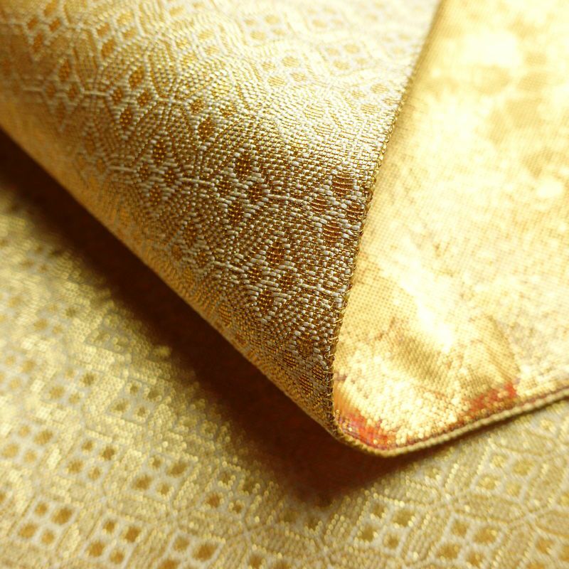 袋帯 六通柄 フォーマル用 正絹 幾何学柄・抽象柄 箔 帯 金・銀_画像10
