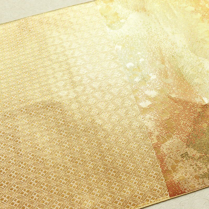 袋帯 六通柄 フォーマル用 正絹 幾何学柄・抽象柄 箔 帯 金・銀_画像16