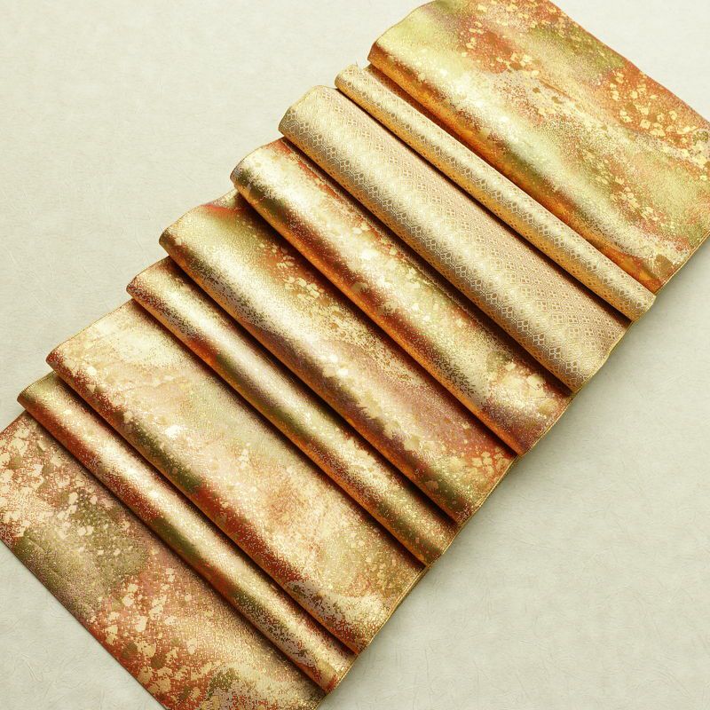 袋帯 六通柄 フォーマル用 正絹 幾何学柄・抽象柄 箔 帯 金・銀_画像19