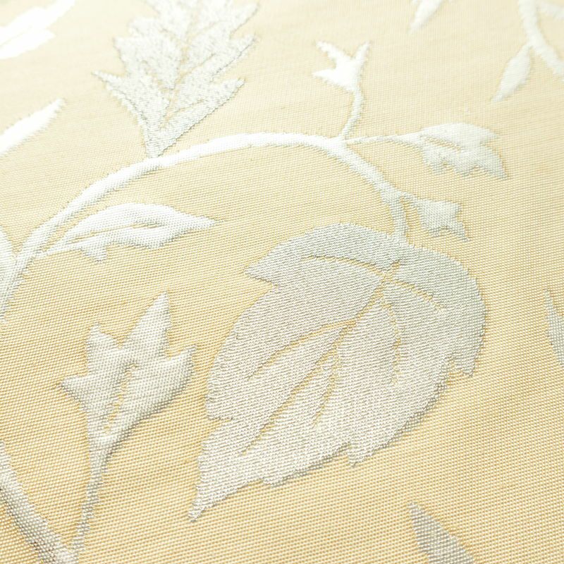 袋帯 六通柄 フォーマル用 正絹 木の葉・植物柄 箔 帯 クリーム_画像4