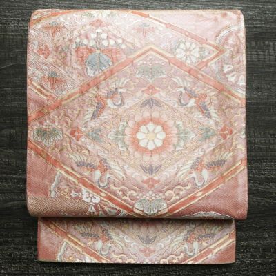 袋帯 六通柄 振袖用 正絹 蝶・昆虫柄 金・銀 | 六通柄 古着着物