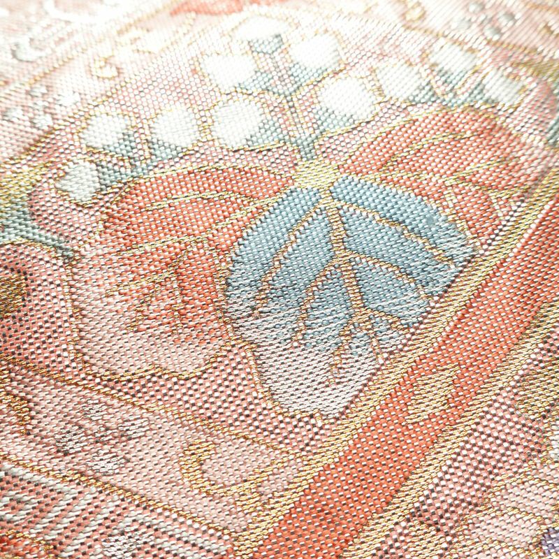 袋帯 六通柄 フォーマル用 正絹 古典柄 箔 帯 ピンク_画像6