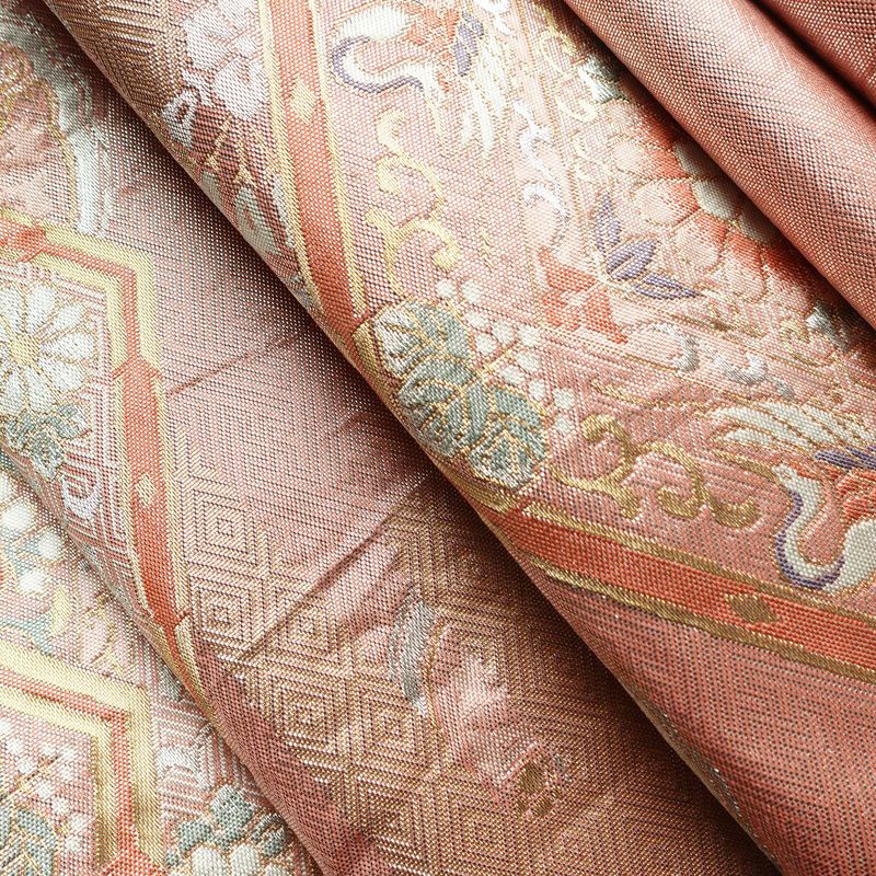 袋帯 六通柄 フォーマル用 正絹 古典柄 箔 帯 ピンク_画像20