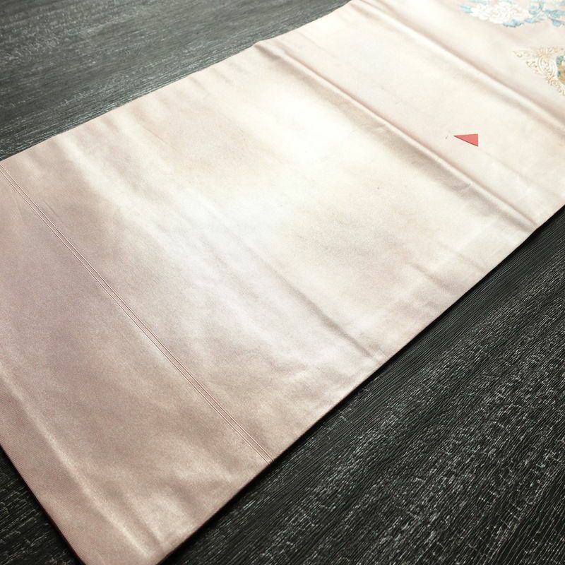 名古屋帯 太鼓柄 正絹 花柄 名古屋仕立て 箔 帯 ピンク_画像8