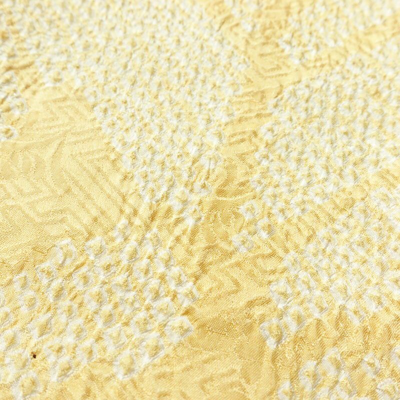 小紋 絞り 総絞り 正絹 古典柄 袷仕立て 身丈160cm 裄丈65.5cm 着物 クリーム_画像7