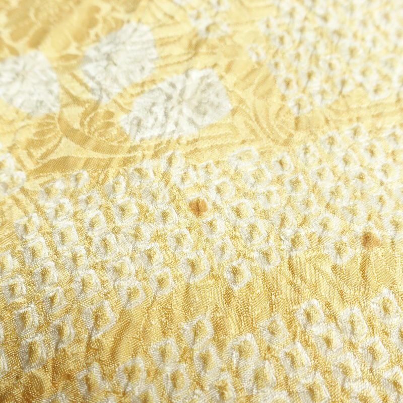 小紋 絞り 総絞り 正絹 古典柄 袷仕立て 身丈160cm 裄丈65.5cm 着物 クリーム_画像13