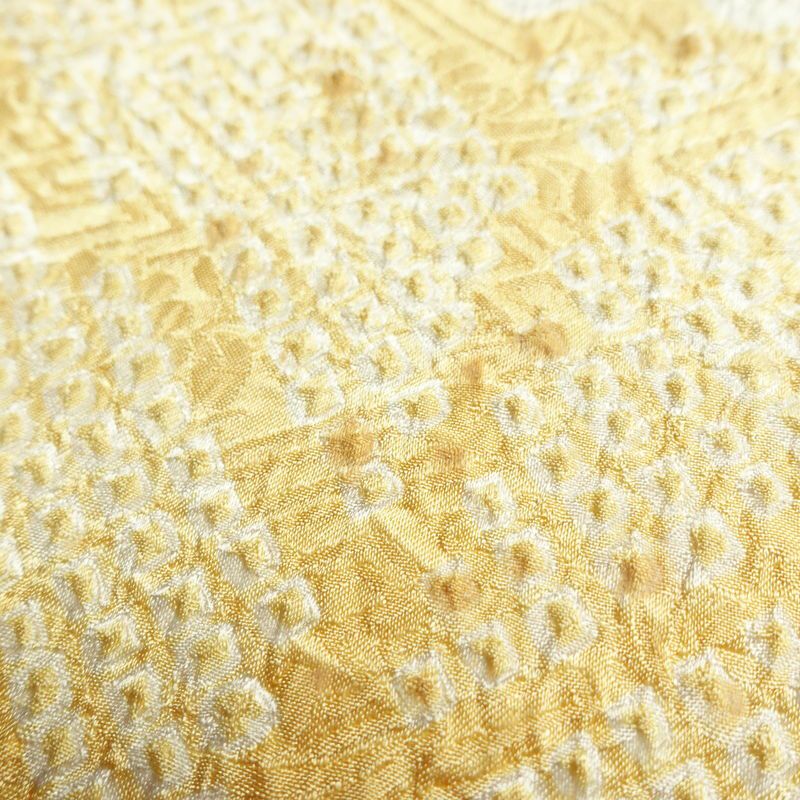 小紋 絞り 総絞り 正絹 古典柄 袷仕立て 身丈160cm 裄丈65.5cm 着物 クリーム_画像14