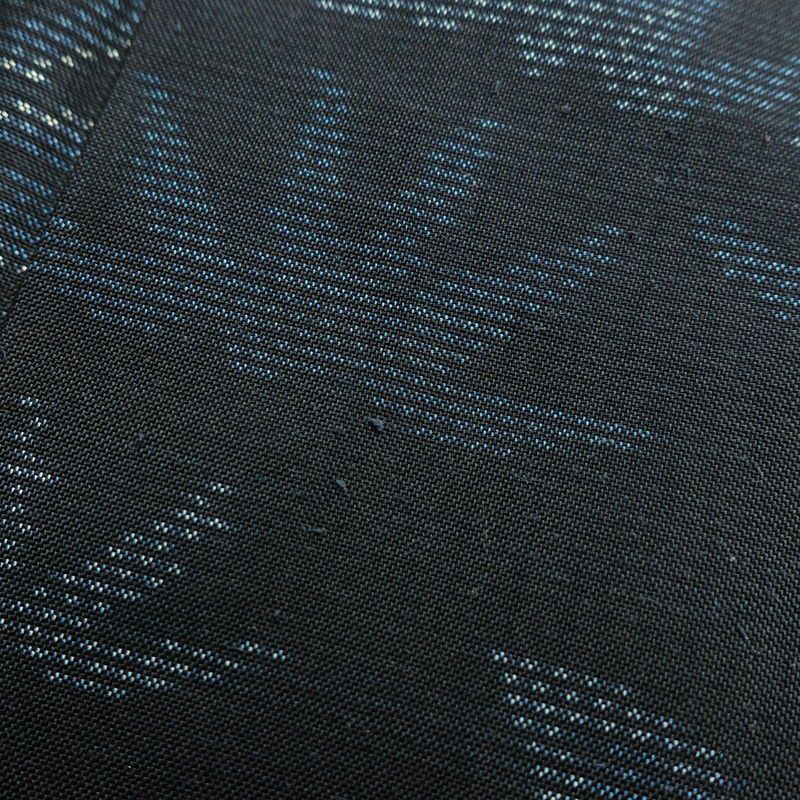 紬 正絹 花柄 袷仕立て 身丈159.5cm 裄丈64cm 着物 青・紺_画像11