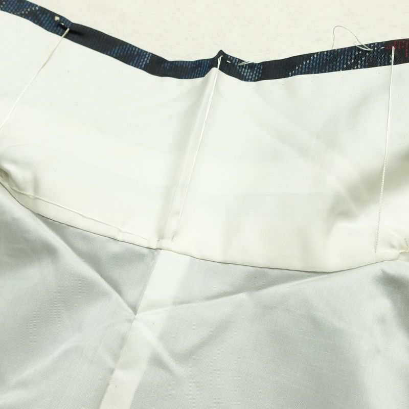 紬 正絹 花柄 袷仕立て 身丈159.5cm 裄丈64cm 着物 青・紺_画像19