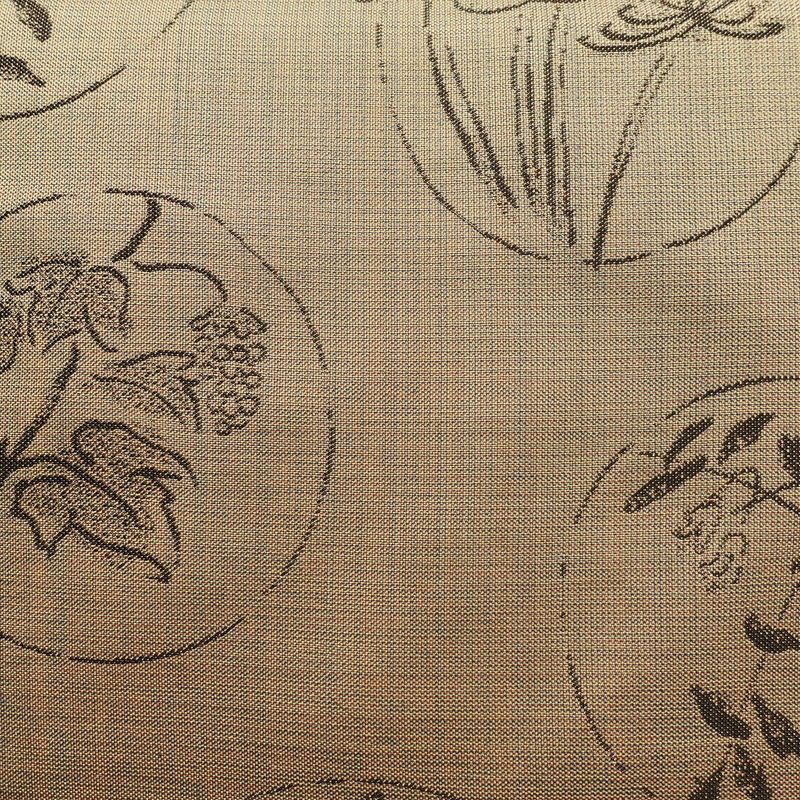 袋帯 未仕立て 六通柄 良品 一般用 正絹 木の葉・植物柄 帯 ベージュ_画像2