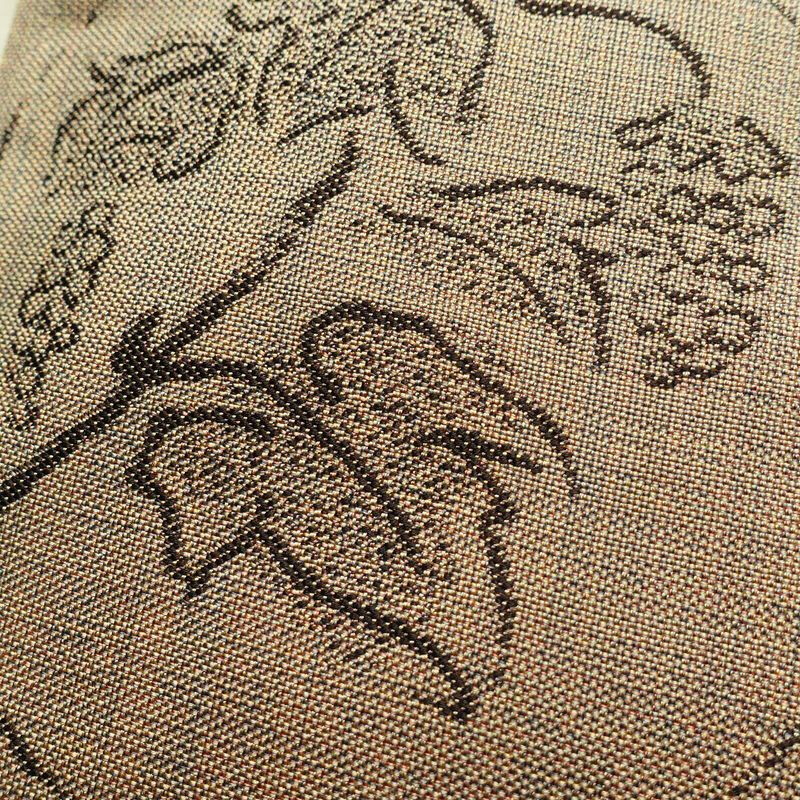 袋帯 未仕立て 六通柄 良品 一般用 正絹 木の葉・植物柄 帯 ベージュ_画像3
