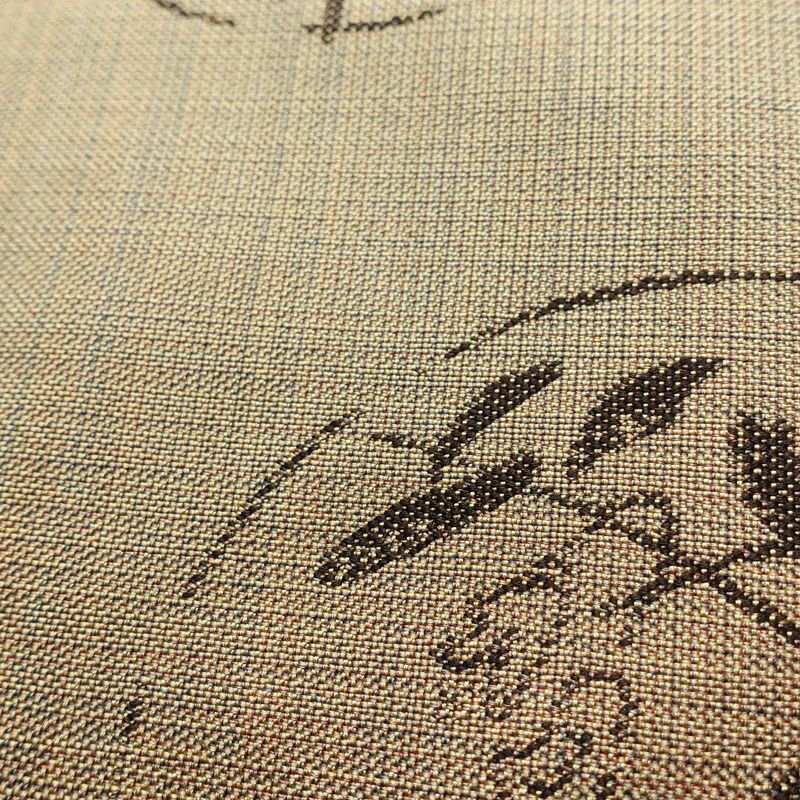 袋帯 未仕立て 六通柄 良品 一般用 正絹 木の葉・植物柄 帯 ベージュ_画像5