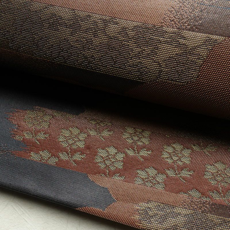 袋帯 六通柄 フォーマル用 正絹 雲柄 帯 青・紺_画像7