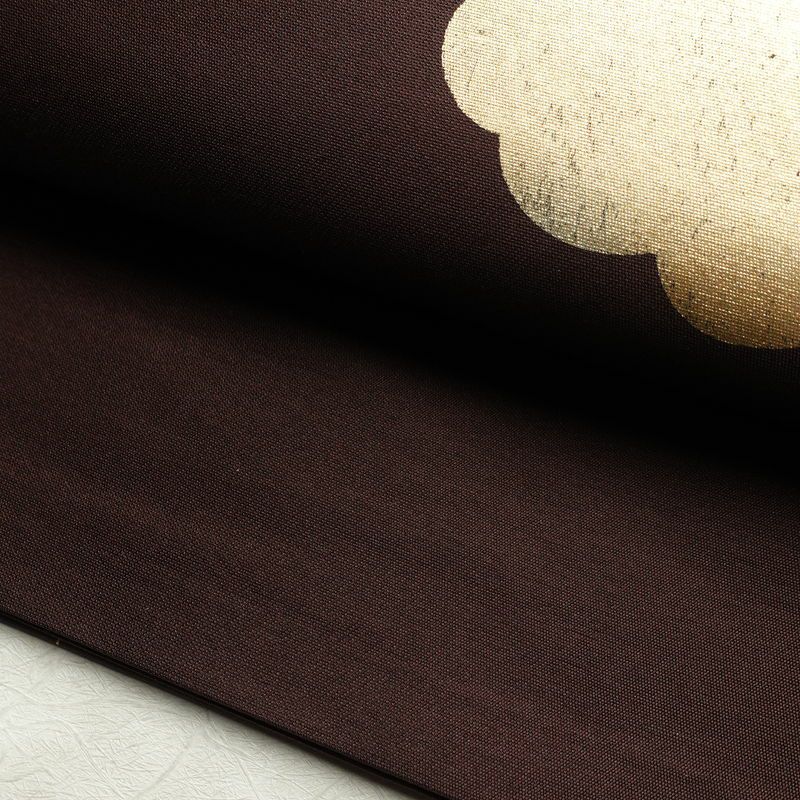 袋帯 太鼓柄 フォーマル用 正絹 雲柄 箔 帯 小豆・エンジ_画像8