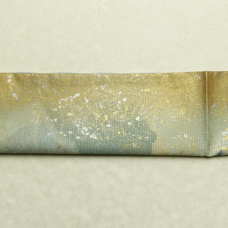 袋帯 全通柄 良品 フォーマル用 正絹 幾何学柄・抽象柄 箔 帯 多色使い_画像16