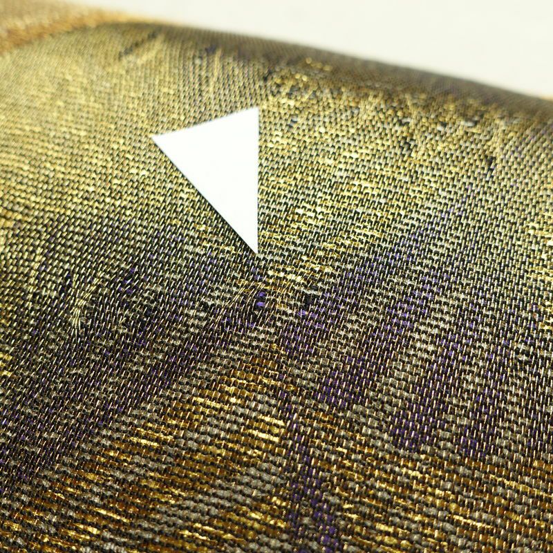 袋帯 太鼓柄 特許番号177743号 フォーマル用 正絹 幾何学柄・抽象柄 金糸 帯 茶_画像5