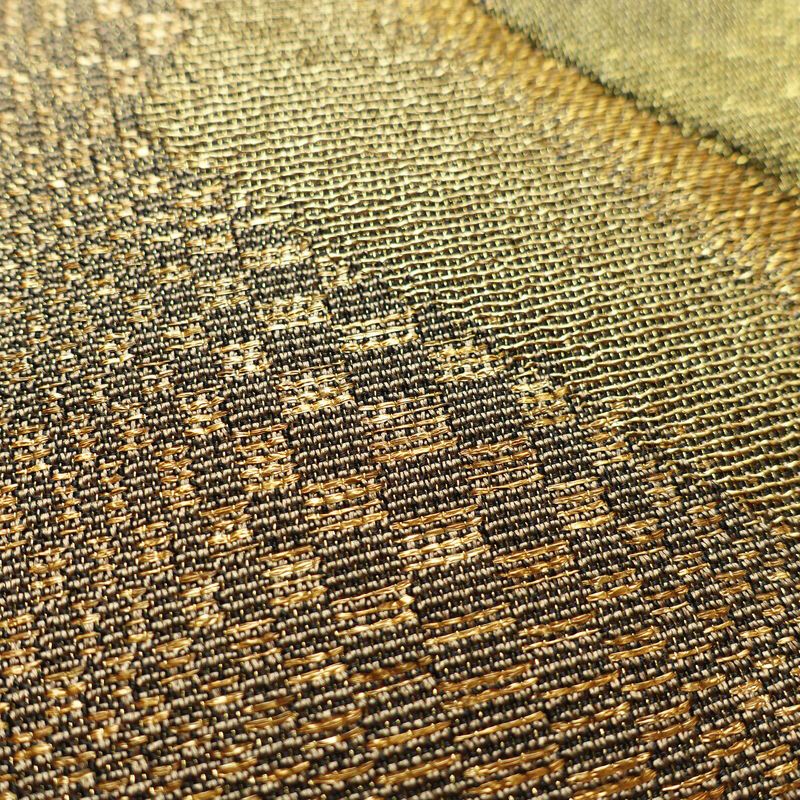 袋帯 太鼓柄 特許番号177743号 フォーマル用 正絹 幾何学柄・抽象柄 金糸 帯 茶_画像7