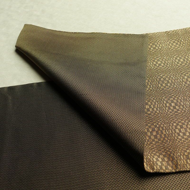 袋帯 太鼓柄 特許番号177743号 フォーマル用 正絹 幾何学柄・抽象柄 金糸 帯 茶_画像10