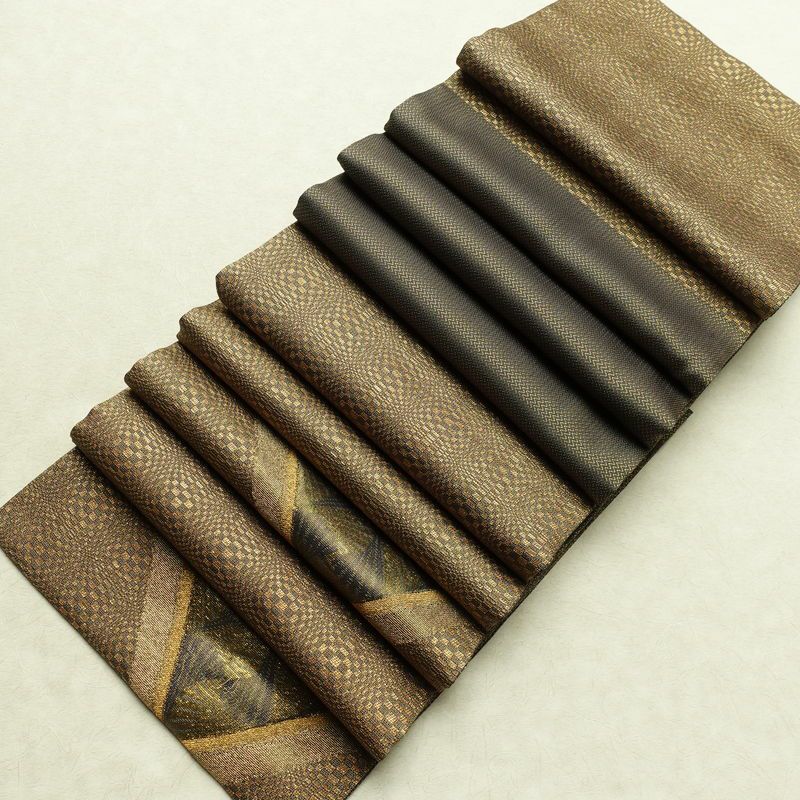 袋帯 太鼓柄 特許番号177743号 フォーマル用 正絹 幾何学柄・抽象柄 金糸 帯 茶_画像19