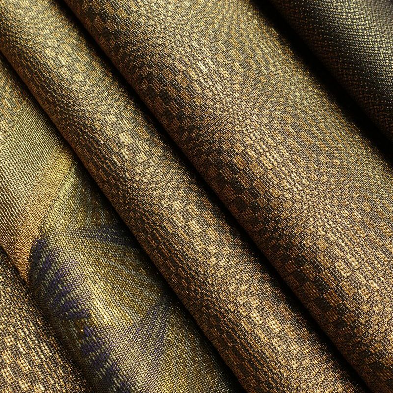 袋帯 太鼓柄 特許番号177743号 フォーマル用 正絹 幾何学柄・抽象柄 金糸 帯 茶_画像20