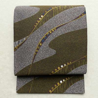 六通柄袋帯金銀鱗模様 袋帯 六通柄 フォーマル用 正絹 古典柄 箔 金糸 銀糸 帯 金・銀 | 六通