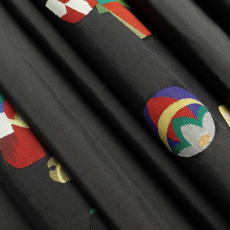 袋帯 六通柄 良品 一般用 正絹 長尺 人物・動物柄 帯 グレー_画像19