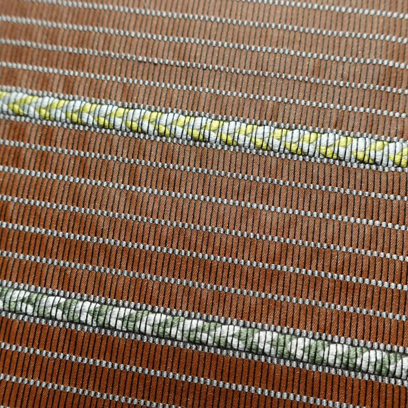 袋帯 六通柄 良品 一般用 正絹 幾何学柄・抽象柄 刺繍 帯 モダン 茶_画像3