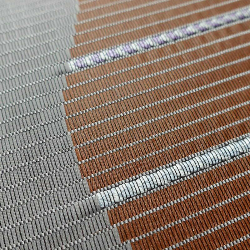 袋帯 六通柄 良品 一般用 正絹 幾何学柄・抽象柄 刺繍 帯 モダン 茶_画像4