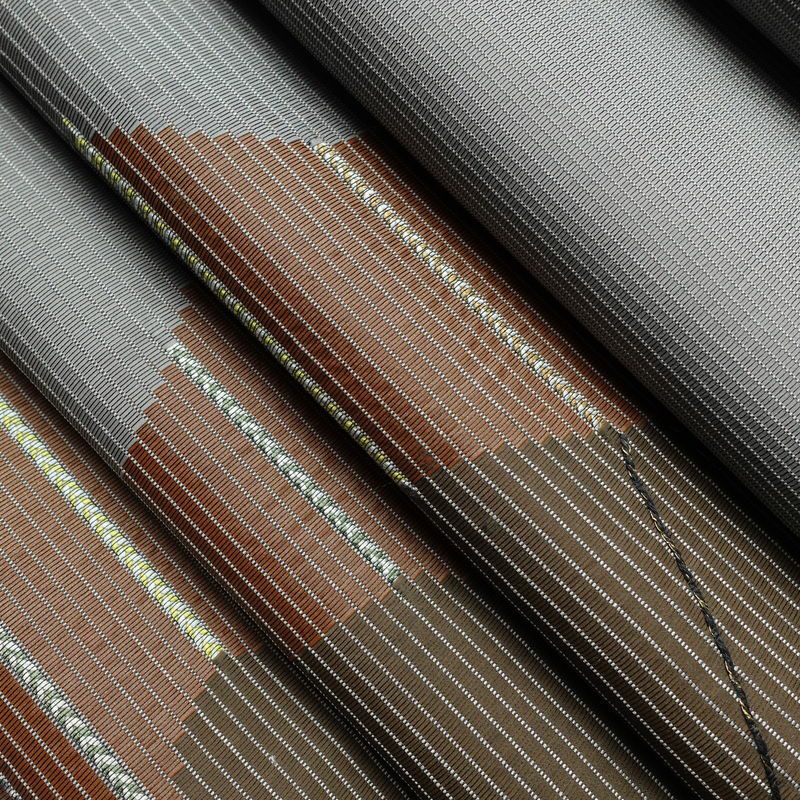 袋帯 六通柄 良品 一般用 正絹 幾何学柄・抽象柄 刺繍 帯 モダン 茶_画像19