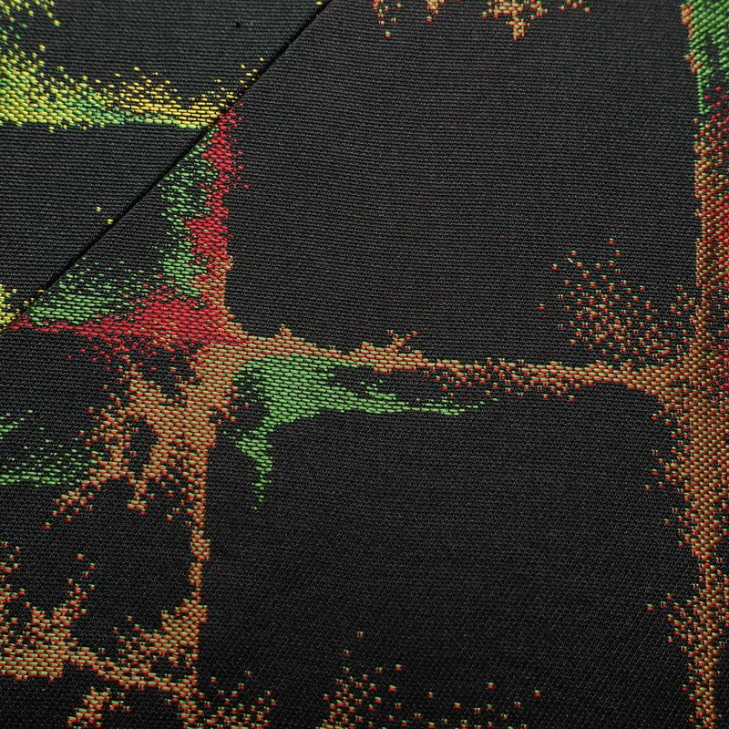 袋帯 全通柄 一般用 正絹 切嵌 幾何学柄・抽象柄 帯 黒_画像4