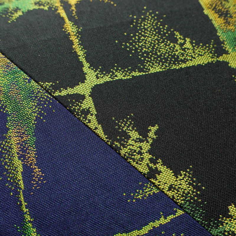 袋帯 全通柄 一般用 正絹 切嵌 幾何学柄・抽象柄 帯 黒_画像5