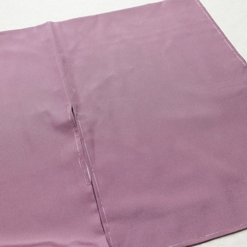 色無地 古法草木染 しつけ糸付き 鮫小紋 正絹 流水・波柄 袷仕立て 身丈169cm 裄丈68.5cm 着物 紫・藤色_画像11