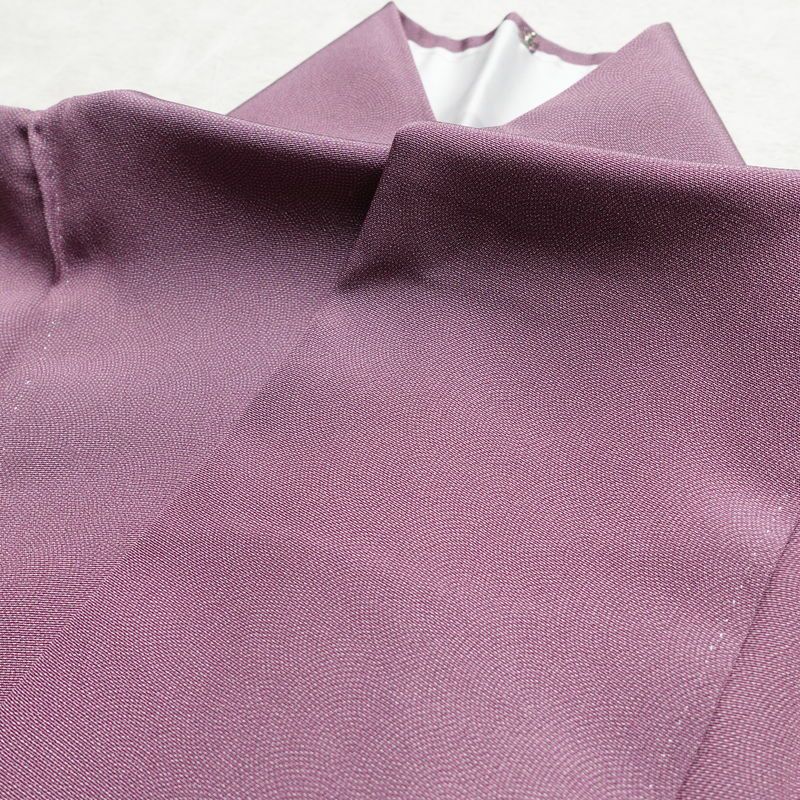 色無地 古法草木染 しつけ糸付き 鮫小紋 正絹 流水・波柄 袷仕立て 身丈169cm 裄丈68.5cm 着物 紫・藤色_画像14