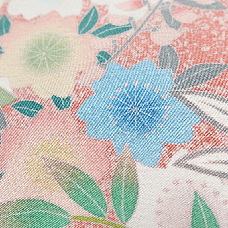 訪問着 良品 落款入り 縮緬 正絹 人物・動物柄 袷仕立て 身丈160cm 裄丈67cm フォーマル 着物 ピンク_画像10