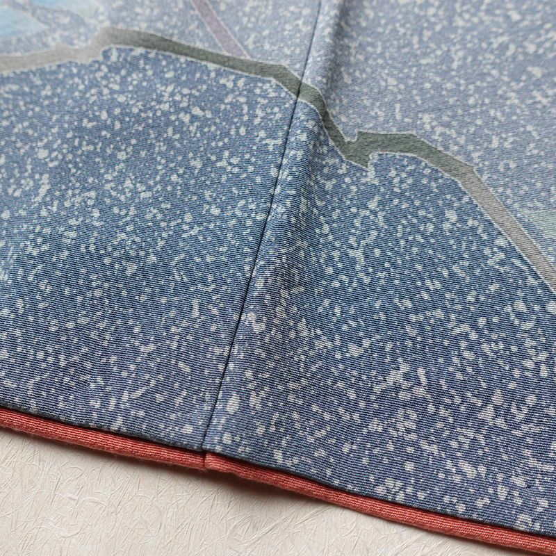 訪問着 良品 落款入り 縮緬 正絹 人物・動物柄 袷仕立て 身丈160cm 裄丈67cm フォーマル 着物 ピンク_画像11